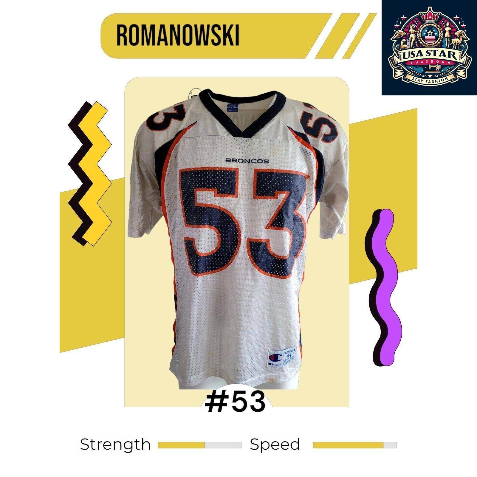 Denver Broncos Jersey Champion Romanowski 53 Vintage Size 44 (M/L) Classic Style & Comfort - USASTARFASHION