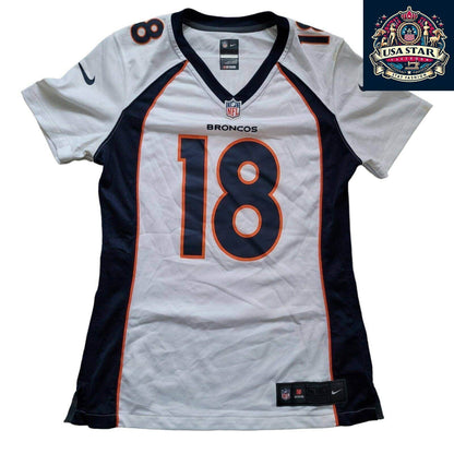 Denver Broncos Women's Jersey - Peyton Manning 18 - Stylish, Comfortable, Authentic Design - USASTARFASHION