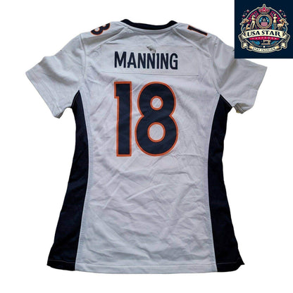 Denver Broncos Women's Jersey - Peyton Manning 18 - Stylish, Comfortable, Authentic Design - USASTARFASHION