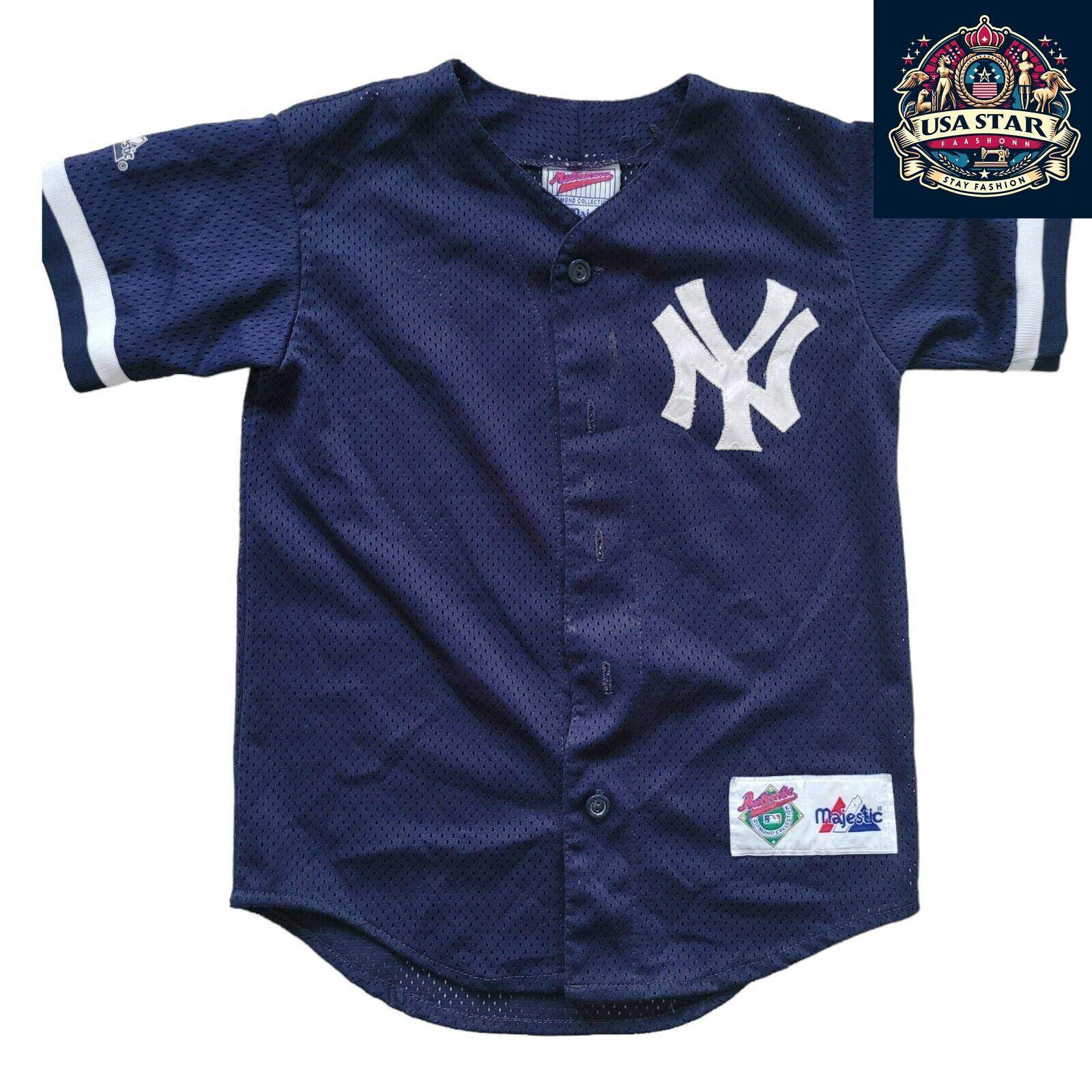 Derek Jeter Youth T-Shirt, New York Yankees 2 Design, 100% Cotton, Size Small for Young Fans - USASTARFASHION