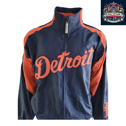 Detroit Tigers Jacket - Majestic MLB Authentic Large with Vibrant Insignia & Iconic Logos - USASTARFASHION