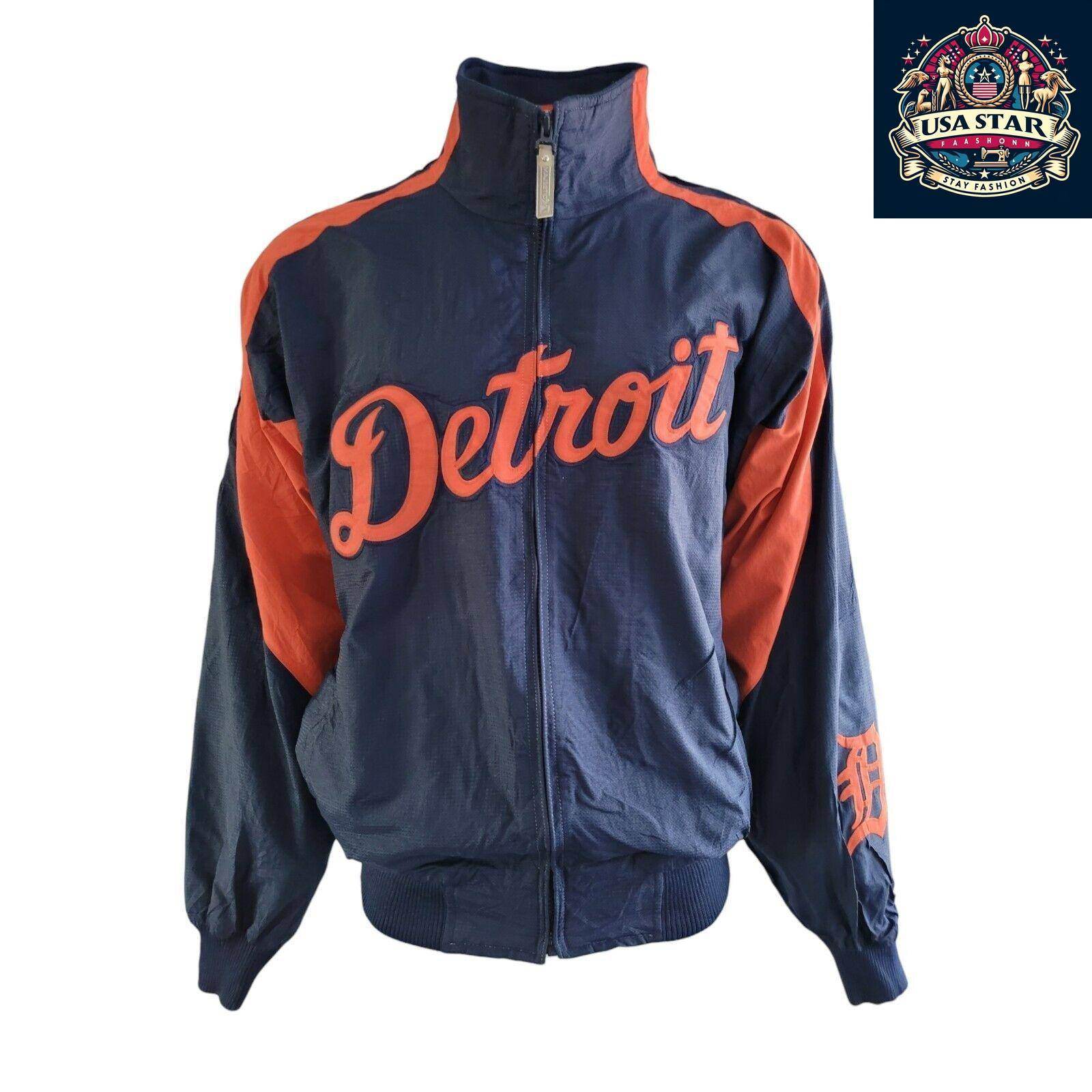 Detroit Tigers Jacket - Majestic MLB Authentic Large with Vibrant Insignia & Iconic Logos - USASTARFASHION