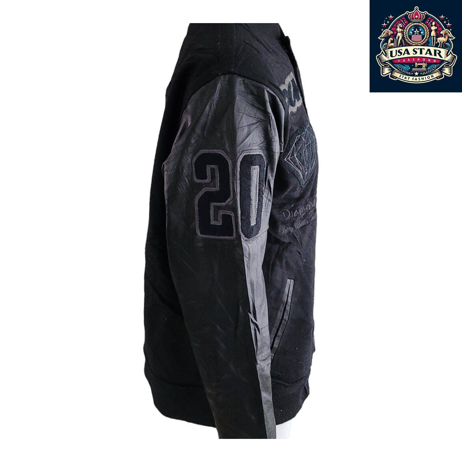 DGK Diamond X Supply Co Dirty Ghetto Kids Jacket Mens XL Black Leather Wool Varsity - USASTARFASHION