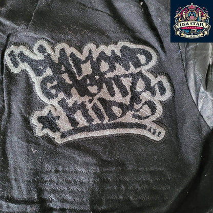 DGK Diamond X Supply Co Dirty Ghetto Kids Jacket Mens XL Black Leather Wool Varsity - USASTARFASHION