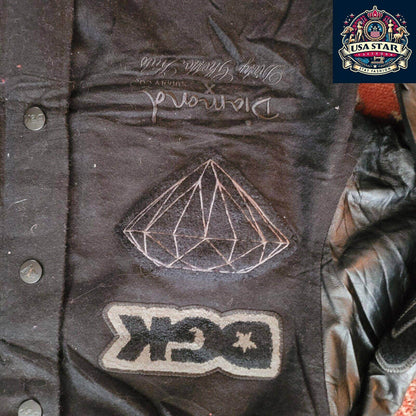 DGK Diamond X Supply Co Dirty Ghetto Kids Jacket Mens XL Black Leather Wool Varsity - USASTARFASHION