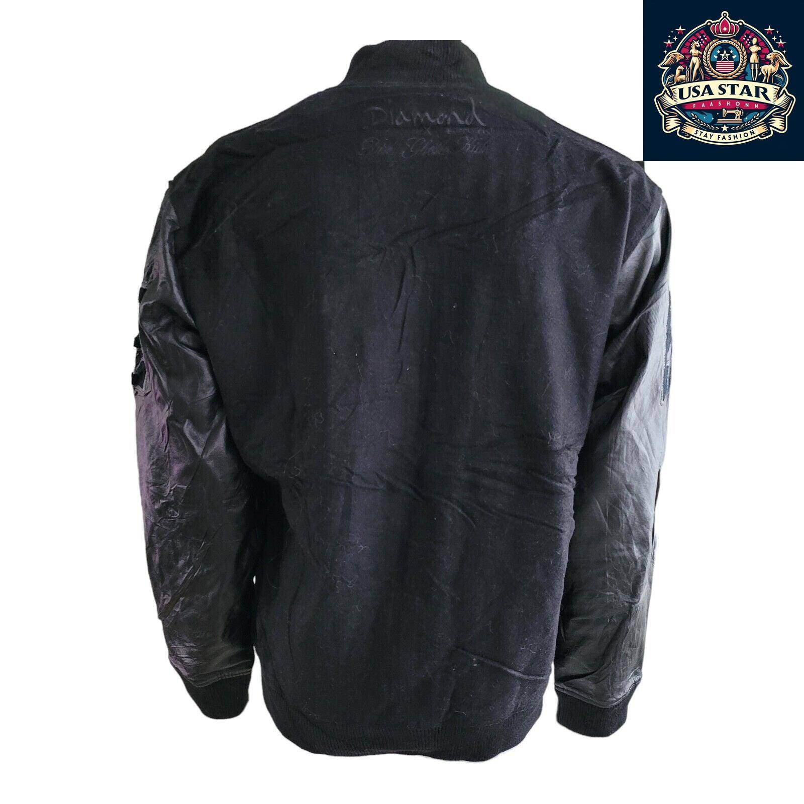 DGK Diamond X Supply Co Dirty Ghetto Kids Jacket Mens XL Black Leather Wool Varsity - USASTARFASHION