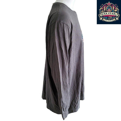 Dickies Gray Long Sleeve T-Shirt for Men, 2XL, 100% Cotton, Comfortable Crew Neck Design - USASTARFASHION