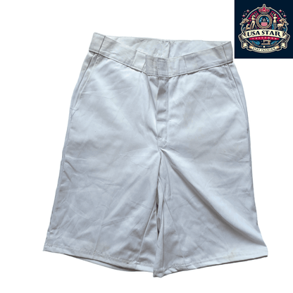 Dickies White Denim Shorts Size 29 - Durable, Breathable Fabric with Classic Design for Summer Style - USASTARFASHION