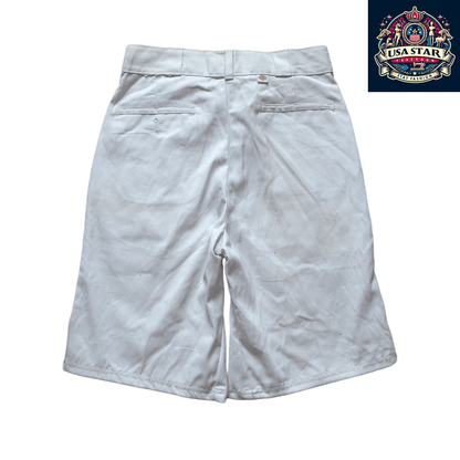 Dickies White Denim Shorts Size 29 - Durable, Breathable Fabric with Classic Design for Summer Style - USASTARFASHION
