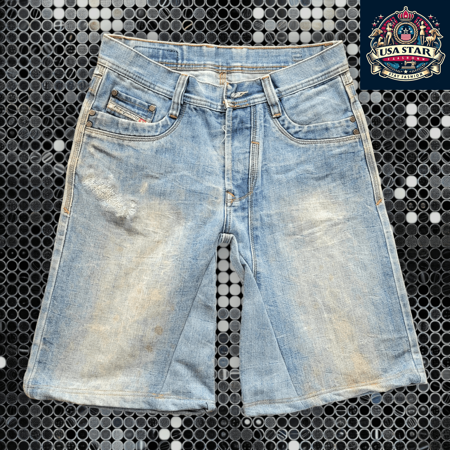 Diesel Denim Jorts - Men's Distressed 5 - Pocket Shorts, Modern Fit, Comfortable Size W32 - USASTARFASHION