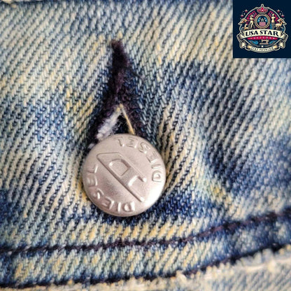 DIESEL Men's XL Denim Cotton Jacket Made In Italy - Classic Design, Rugged Style, Handcrafted Quality - USASTARFASHION