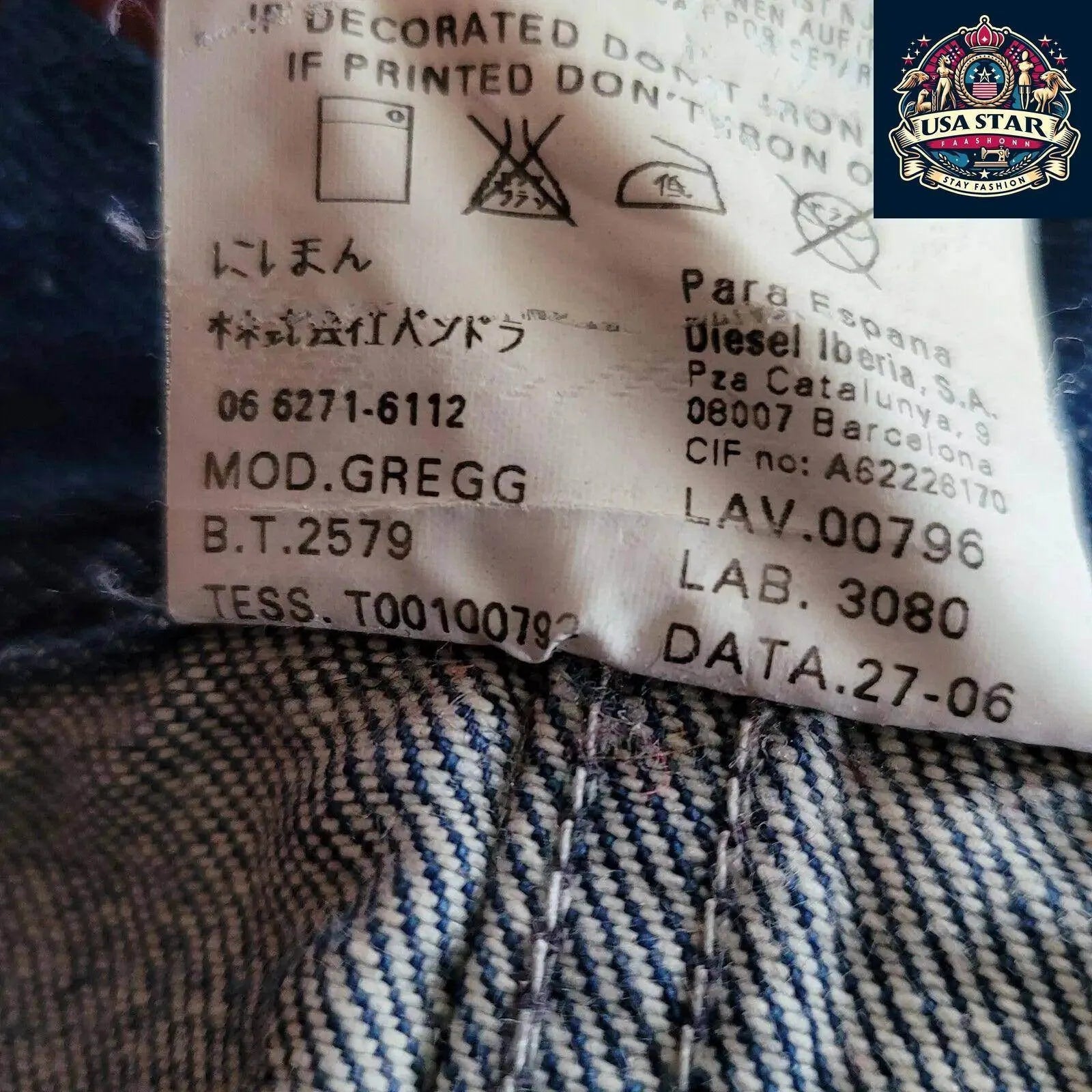 DIESEL Men's XL Denim Cotton Jacket Made In Italy - Classic Design, Rugged Style, Handcrafted Quality - USASTARFASHION