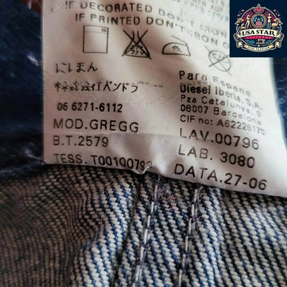 DIESEL Men's XL Denim Cotton Jacket Made In Italy - Classic Design, Rugged Style, Handcrafted Quality - USASTARFASHION