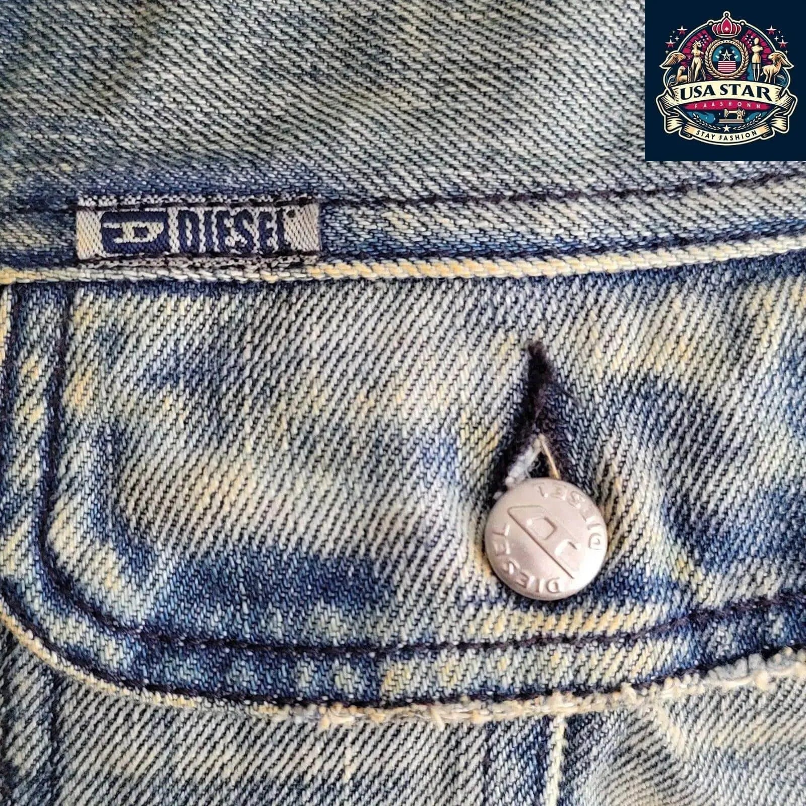 DIESEL Men's XL Denim Cotton Jacket Made In Italy - Classic Design, Rugged Style, Handcrafted Quality - USASTARFASHION