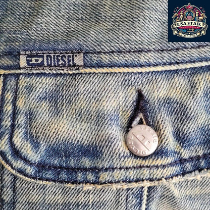 DIESEL Men's XL Denim Cotton Jacket Made In Italy - Classic Design, Rugged Style, Handcrafted Quality - USASTARFASHION