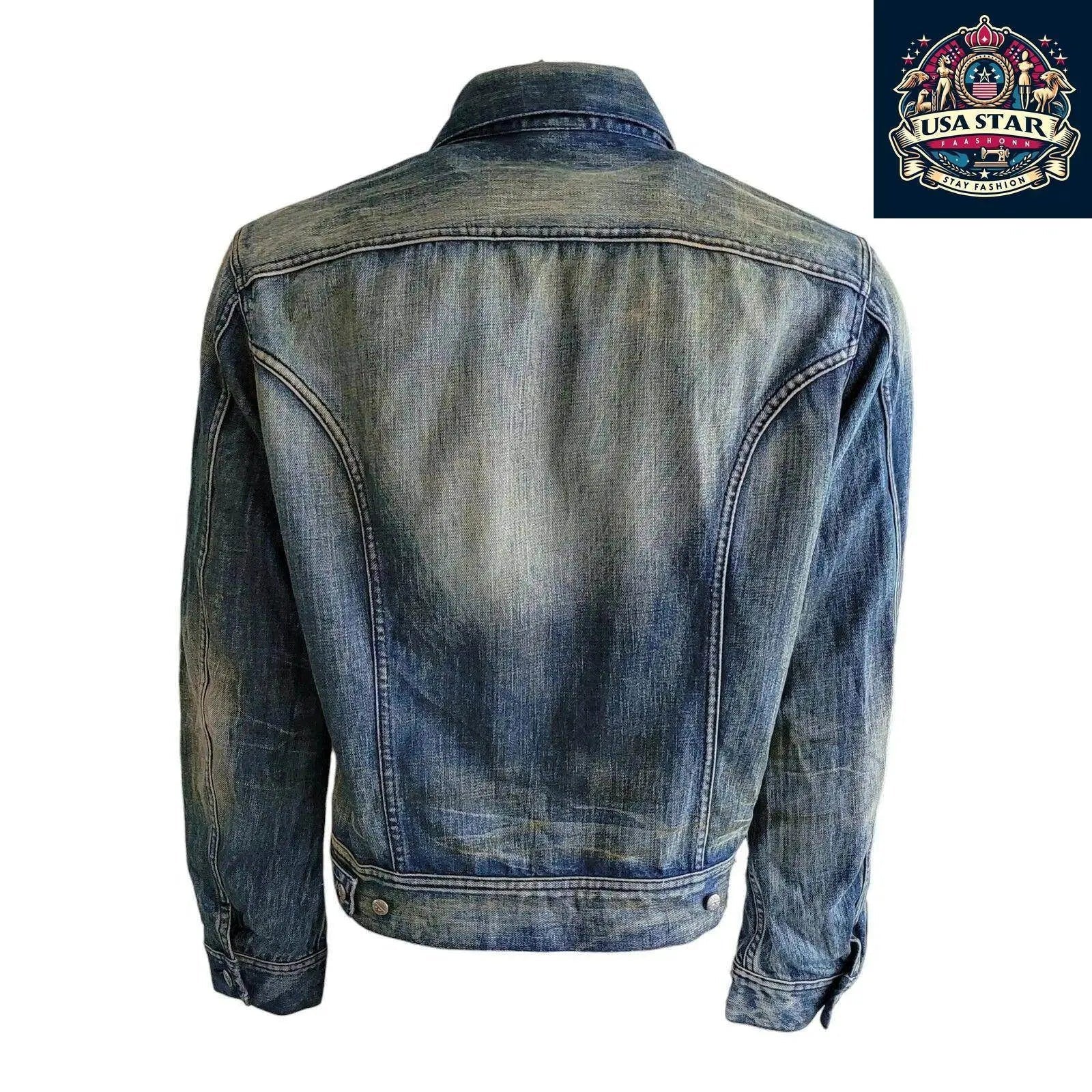 DIESEL Men's XL Denim Cotton Jacket Made In Italy - Classic Design, Rugged Style, Handcrafted Quality - USASTARFASHION