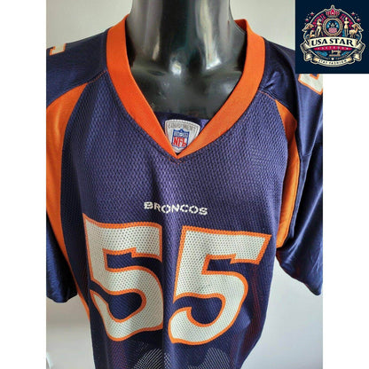 DJ Williams 55 Denver Broncos Jersey - Authentic NFL Reebok Onfield Navy Size L - USASTARFASHION