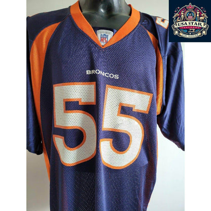 DJ Williams 55 Denver Broncos Jersey - Authentic NFL Reebok Onfield Navy Size L - USASTARFASHION
