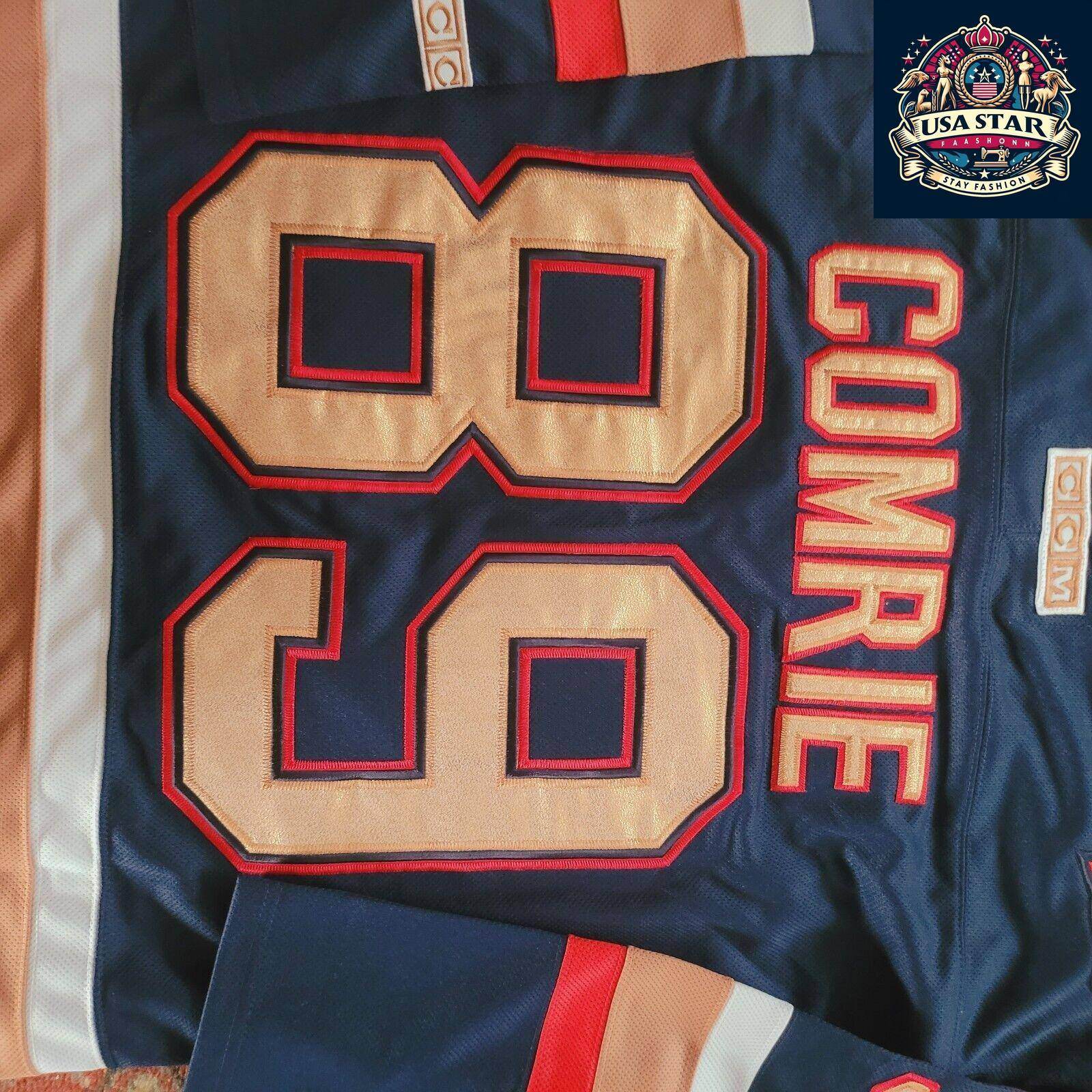 Edmonton Oilers Jersey Mike Comrie CCM 89 Adult Medium Lightweight Air - Knit Fabric - USASTARFASHION