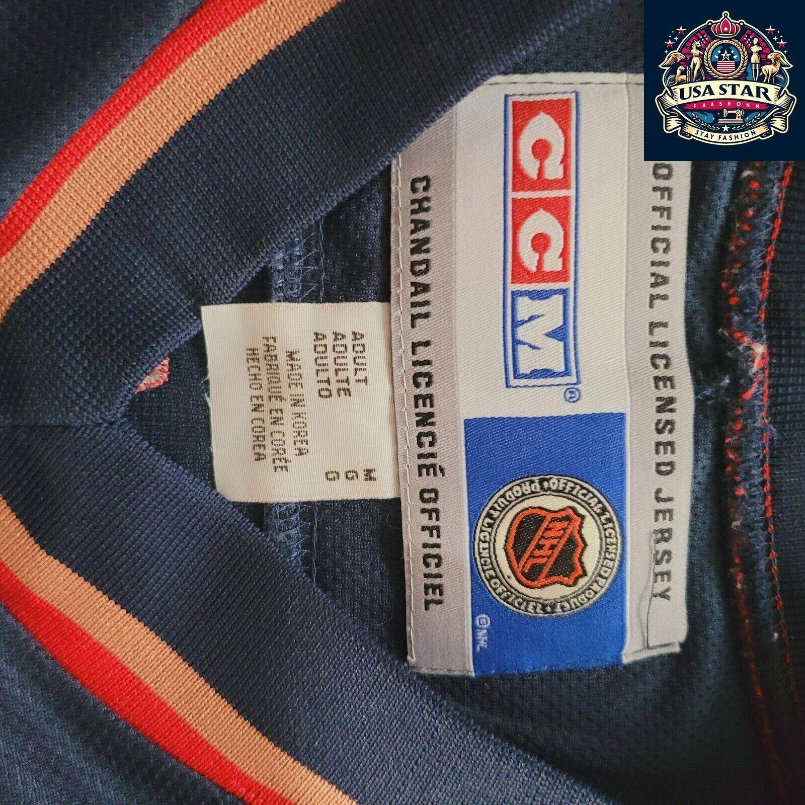 Edmonton Oilers Jersey Mike Comrie CCM 89 Adult Medium Lightweight Air - Knit Fabric - USASTARFASHION