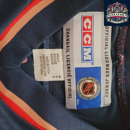 Edmonton Oilers Jersey Mike Comrie CCM 89 Adult Medium Lightweight Air - Knit Fabric - USASTARFASHION