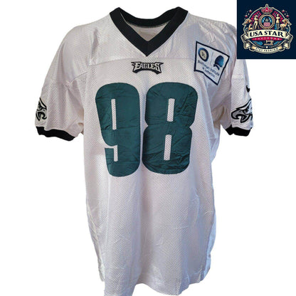 Elijah Qualls Jersey 98 Philadelphia Eagles Game - Issued White XXL - Authentic Memorabilia - USASTARFASHION
