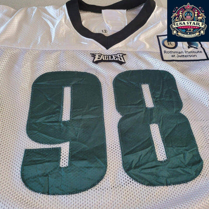Elijah Qualls Jersey 98 Philadelphia Eagles Game - Issued White XXL - Authentic Memorabilia - USASTARFASHION