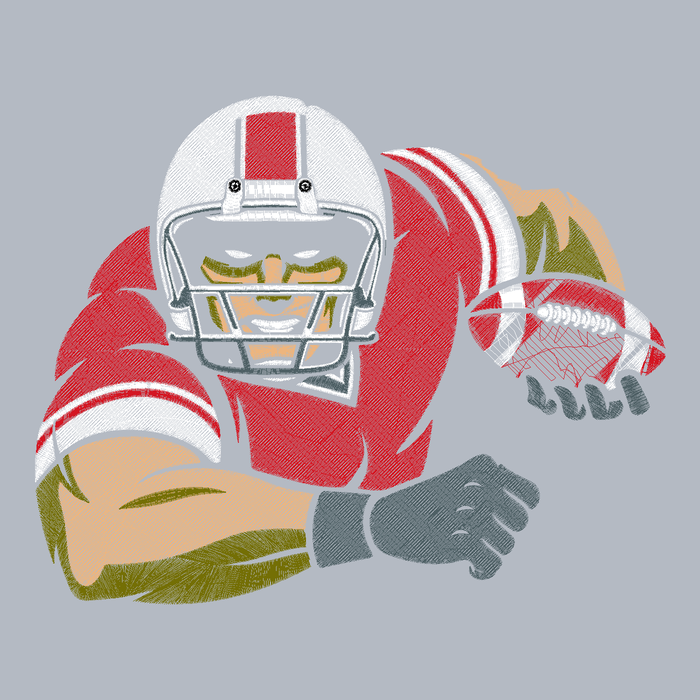 Football Player embroidery stitch preview