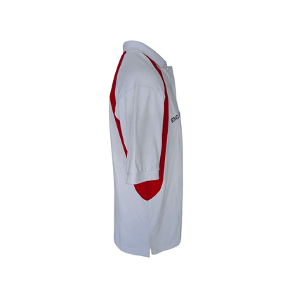 England Rugby Polo Shirt Men’s Size L White Red Rose Crest Short Sleeve Cotton B - USASTARFASHION