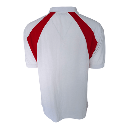 England Rugby Polo Shirt Men’s Size L White Red Rose Crest Short Sleeve Cotton B - USASTARFASHION