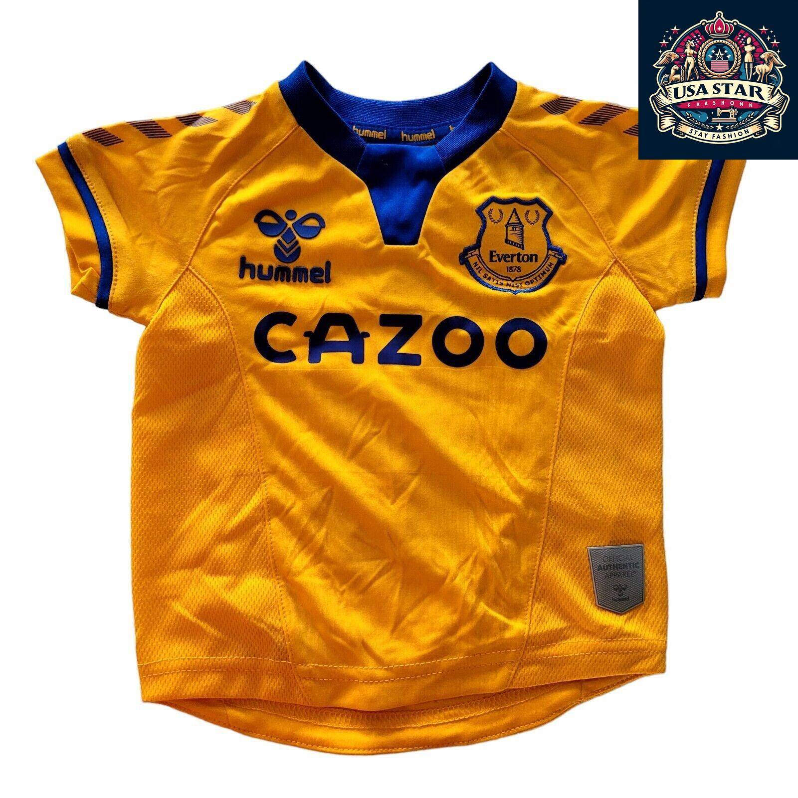 Everton FC Baby Shirt Personalized "Jessica 13" - Size 0 - 6 Months, Hummel, Embroidered Badge - USASTARFASHION