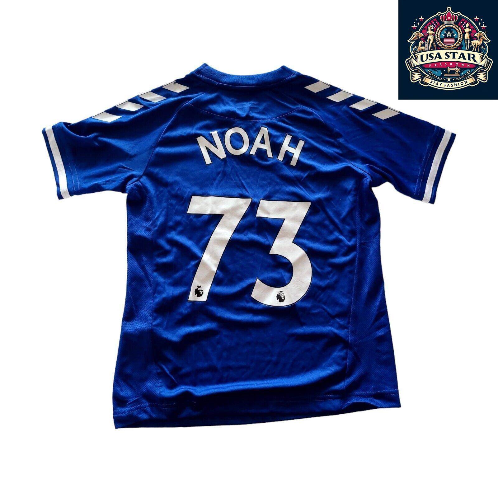 Everton FC Home Jersey Youth Large YL - Noah 73 - New with Tags - Blue 100% Polyester - USASTARFASHION