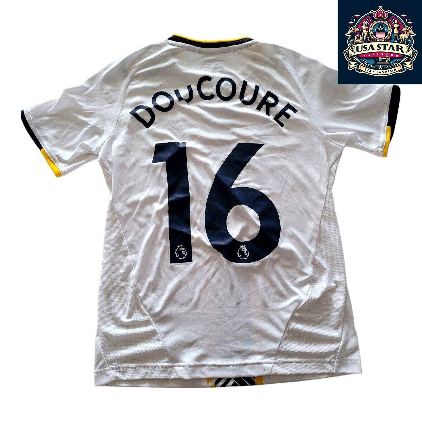 Everton FC Hummel Third Shirt Y2XL Doucouré 16 White - Official High - Quality Fan Merchandise - USASTARFASHION