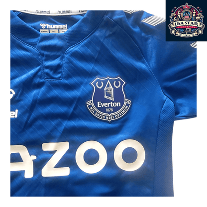 Everton Home Jersey Kids 2021 - 2022, Youth Size 6Y/116cm, Isaac 4, Cazoo Sponsored, Hummel Design - USASTARFASHION