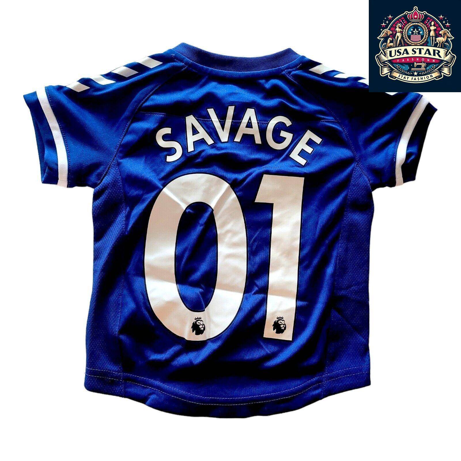 Everton Toddler Jersey Hummel Savage 01, Official Licensed Infant Football Apparel, 6 - 12 Months - USASTARFASHION