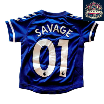 Everton Toddler Jersey Hummel Savage 01, Official Licensed Infant Football Apparel, 6 - 12 Months - USASTARFASHION
