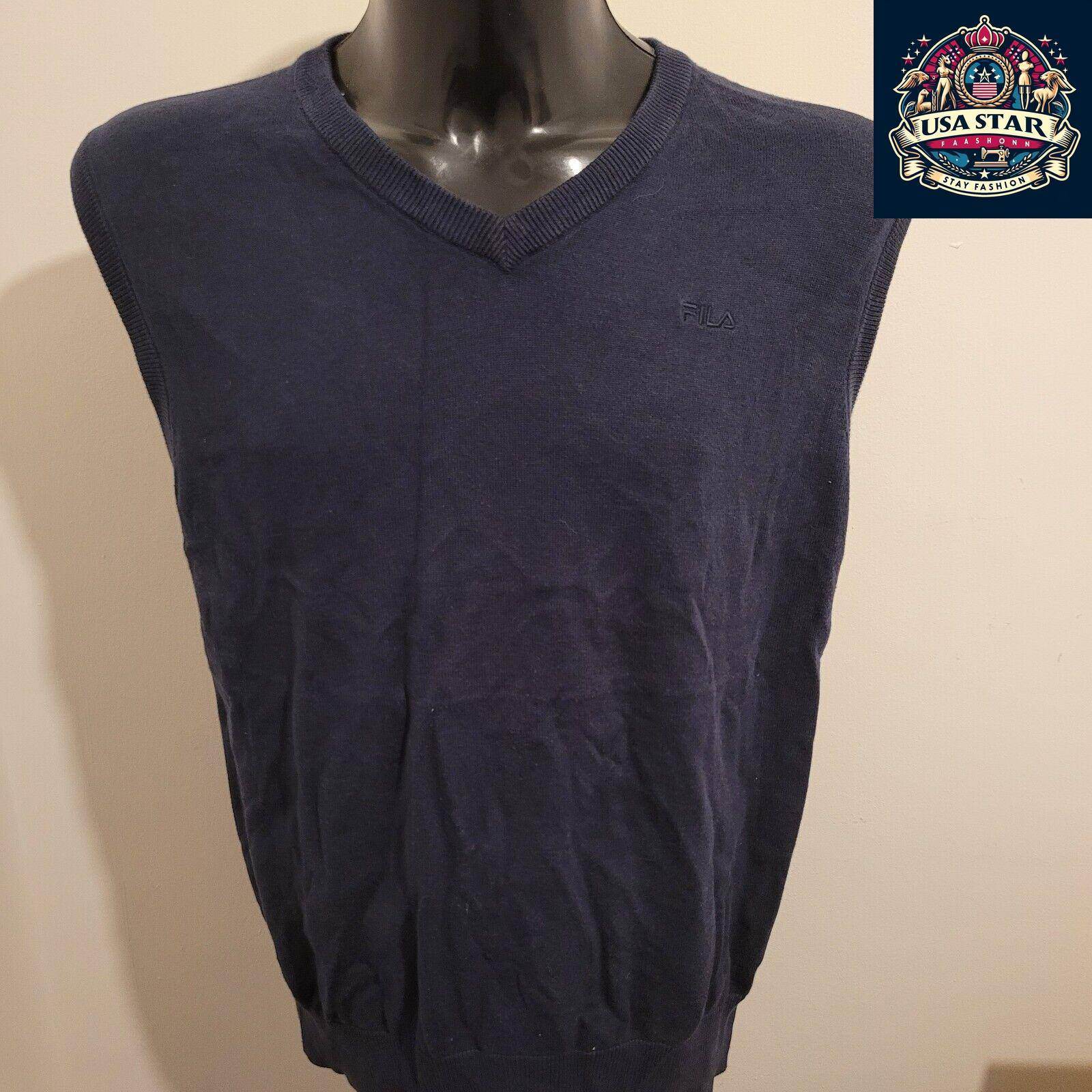 Fila XL Cotton Vest - Classic Design, Breathable Fabric, Iconic Logo Perfect for Layering - USASTARFASHION