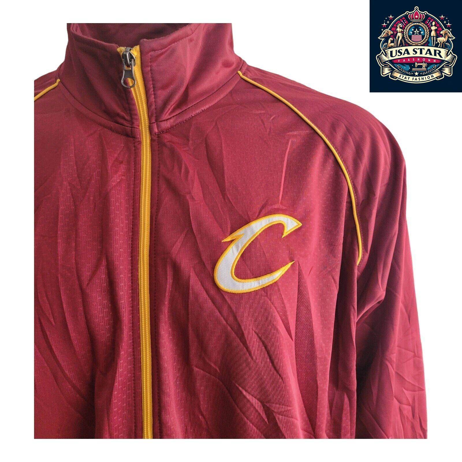 G - III By Carl Banks Cleveland Cavaliers Track Jacket XL, Full Zip, Stitched Logo, 100% Polyester - USASTARFASHION