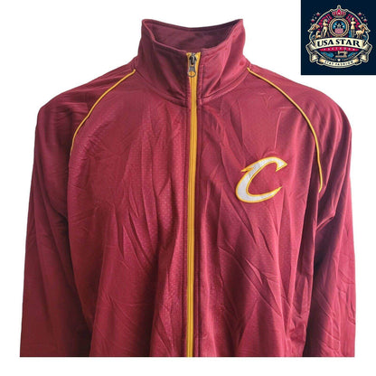G - III By Carl Banks Cleveland Cavaliers Track Jacket XL, Full Zip, Stitched Logo, 100% Polyester - USASTARFASHION