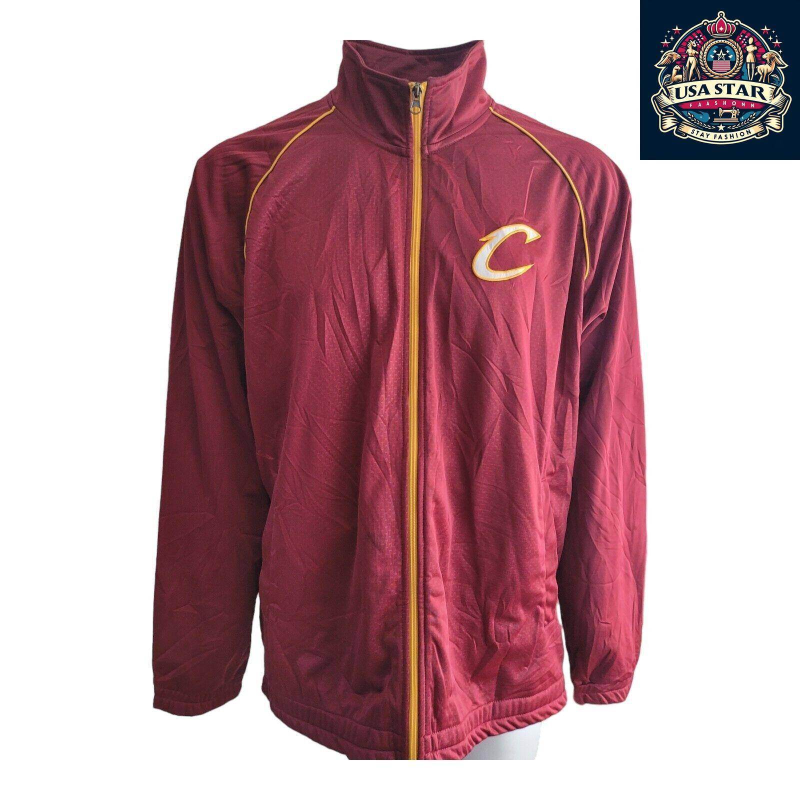 G - III By Carl Banks Cleveland Cavaliers Track Jacket XL, Full Zip, Stitched Logo, 100% Polyester - USASTARFASHION