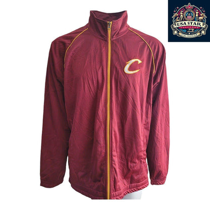 G - III By Carl Banks Cleveland Cavaliers Track Jacket XL, Full Zip, Stitched Logo, 100% Polyester - USASTARFASHION