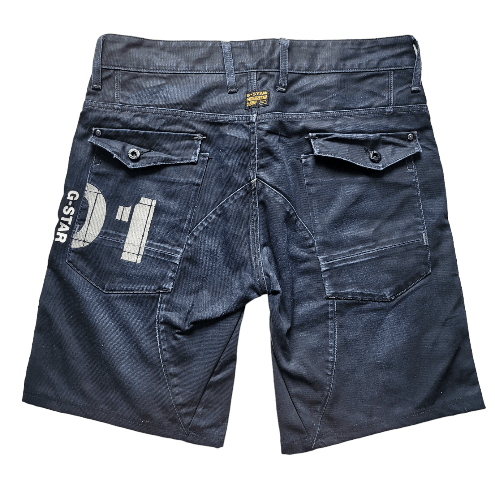 G - Star RAW 3301 Black Denim Shorts Men's Size 36 - Stylish & Durable - USASTARFASHION