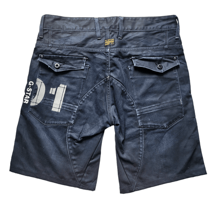 G - Star RAW 3301 Black Denim Shorts Men's Size 36 - Stylish & Durable - USASTARFASHION