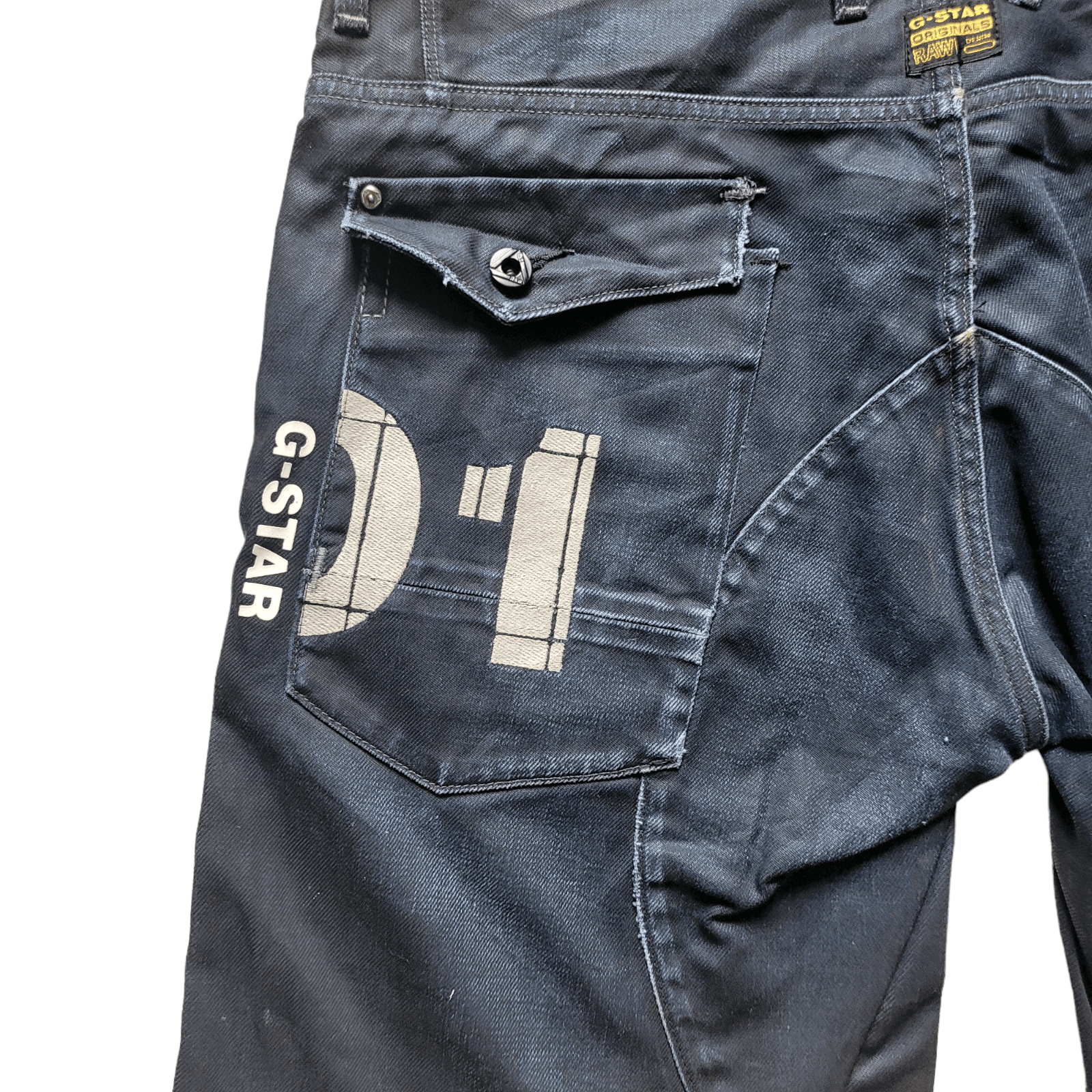 G - Star RAW 3301 Black Denim Shorts Men's Size 36 - Stylish & Durable - USASTARFASHION