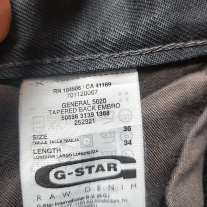G - Star RAW 3301 Black Denim Shorts Men's Size 36 - Stylish & Durable - USASTARFASHION