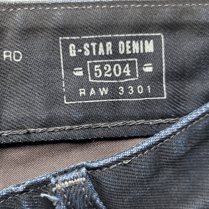 G - Star RAW 3301 Black Denim Shorts Men's Size 36 - Stylish & Durable - USASTARFASHION