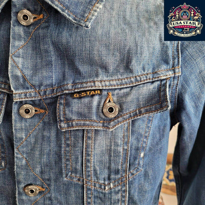 G - Star Denim Jacket Ladies Size M, Classic 3301 Design, Premium Quality & Versatile Style - USASTARFASHION