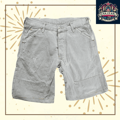G - Star Gray Shorts W32 with Elastic Waistband, Multiple Pockets, and Comfortable Cotton Fabric - USASTARFASHION