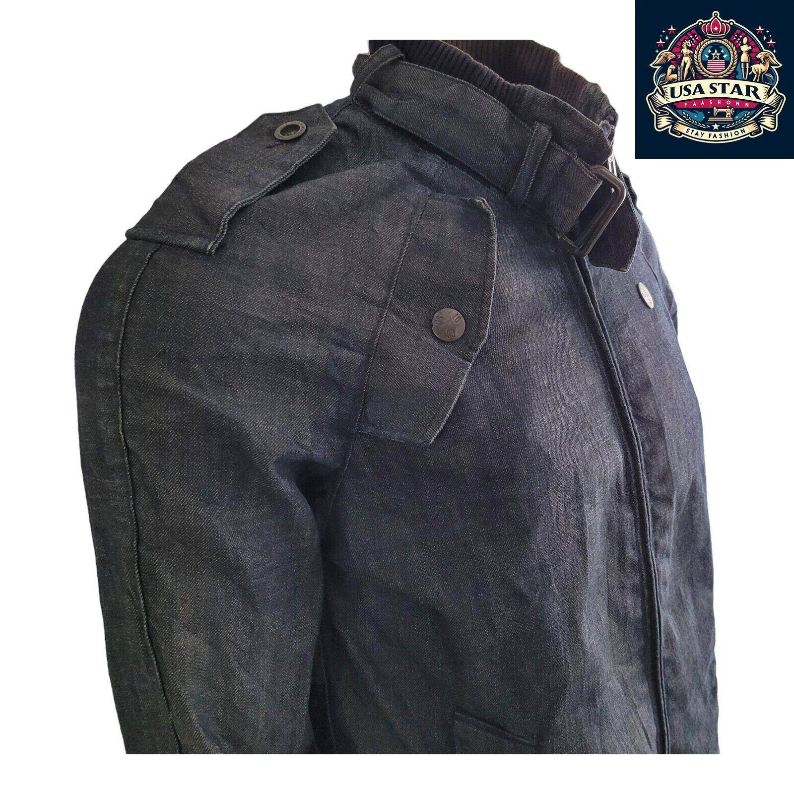 G - Star Raw Denim Jacket Men's L - Vintage Navy Biker Style, Durable Quality, Great Condition - USASTARFASHION
