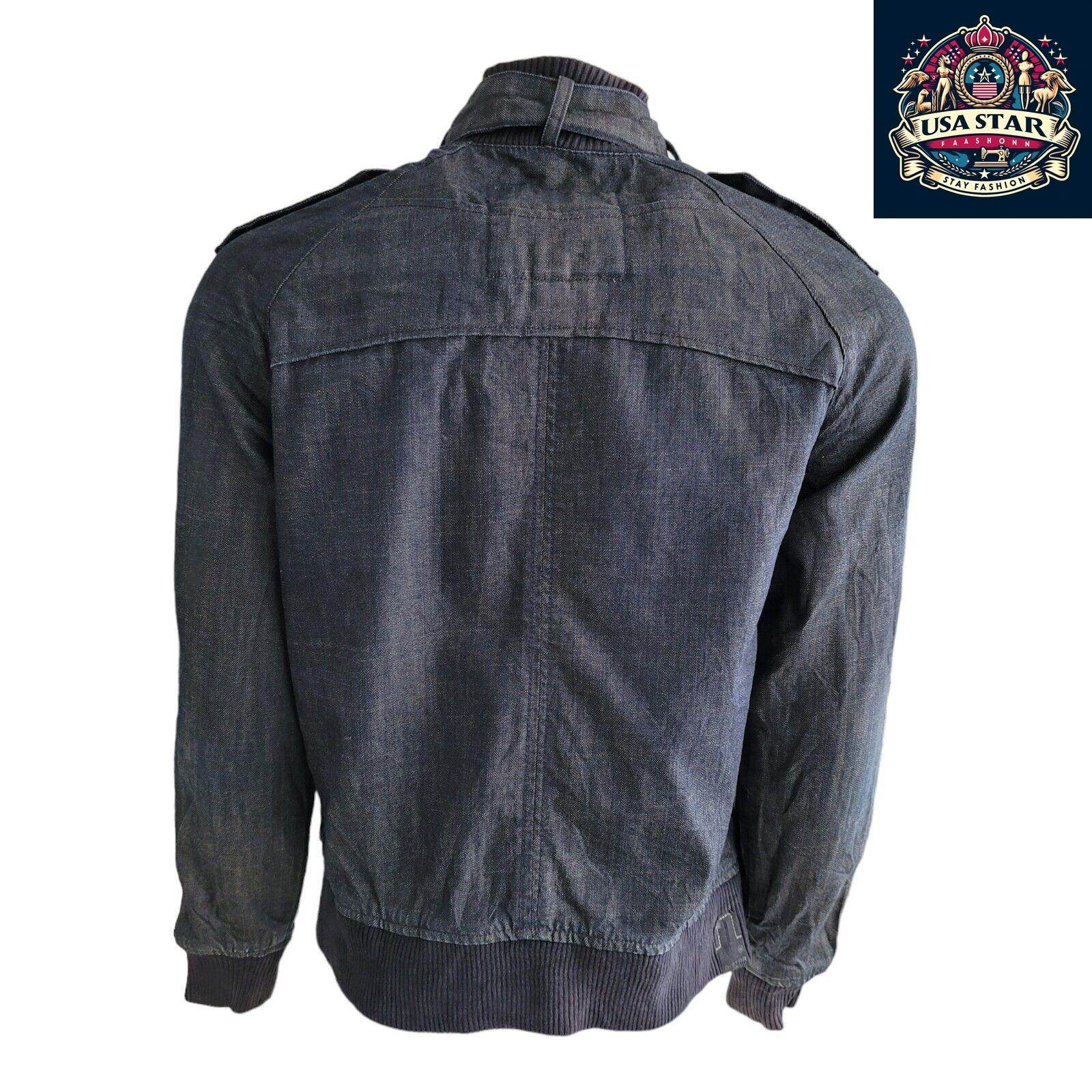G - Star Raw Denim Jacket Men's L - Vintage Navy Biker Style, Durable Quality, Great Condition - USASTARFASHION